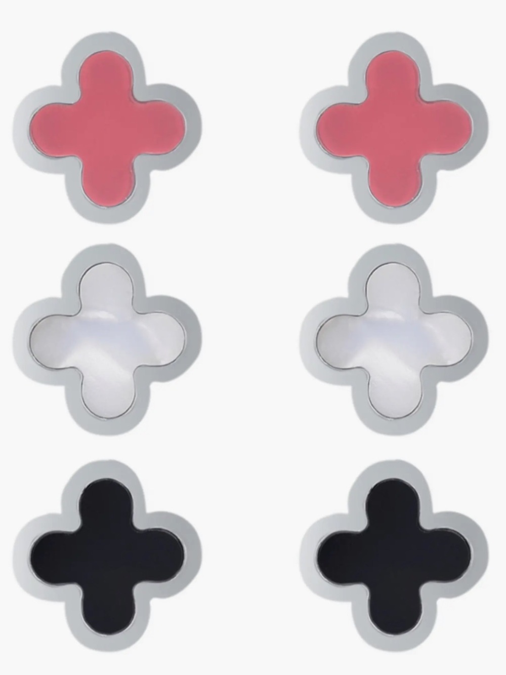 Adornia Set of 3 Clover Stud Earrings